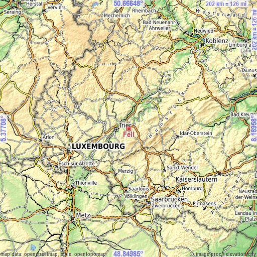 Topographic map of Fell