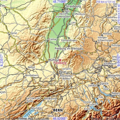 Topographic map of Feldberg