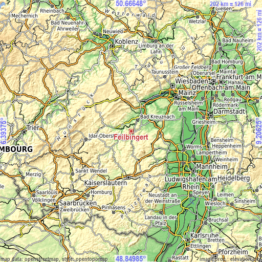 Topographic map of Feilbingert