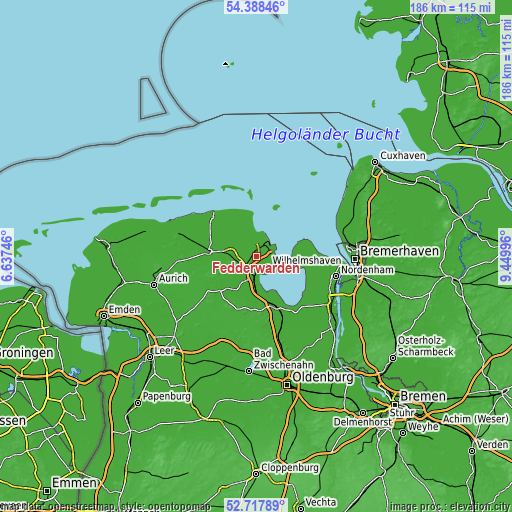 Topographic map of Fedderwarden