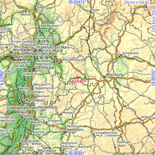 Topographic map of Faulbach