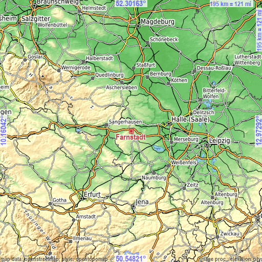 Topographic map of Farnstädt