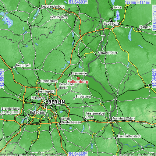 Topographic map of Falkenberg