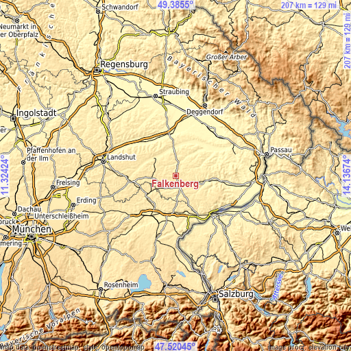 Topographic map of Falkenberg