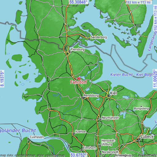 Topographic map of Fahrdorf