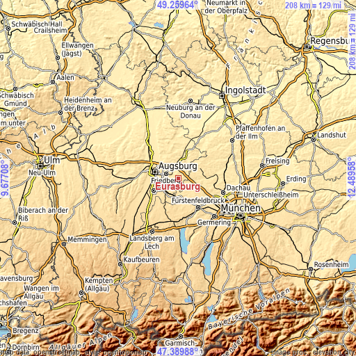 Topographic map of Eurasburg