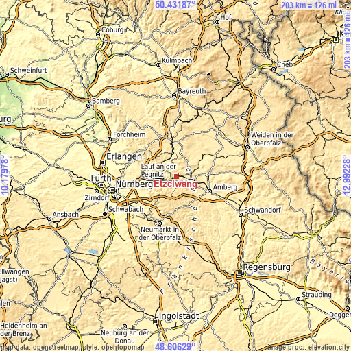 Topographic map of Etzelwang