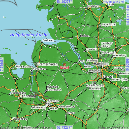 Topographic map of Estorf