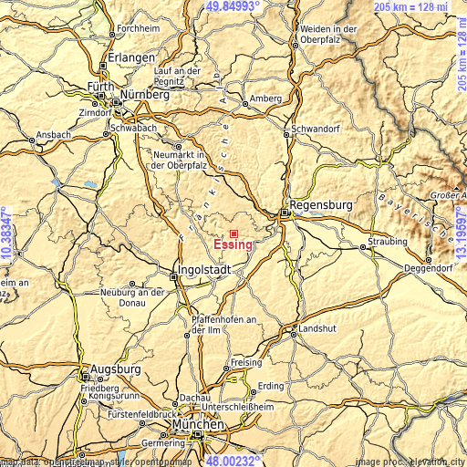 Topographic map of Essing