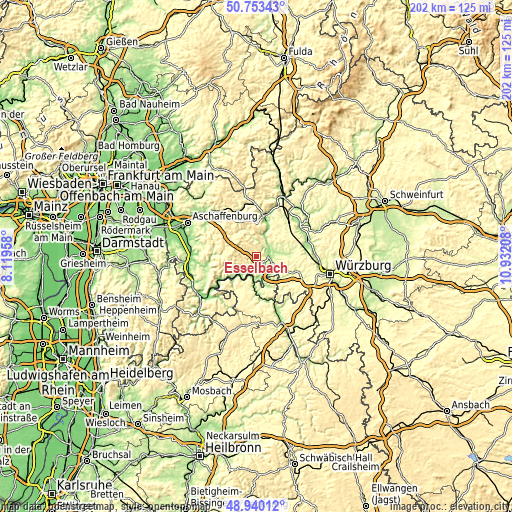 Topographic map of Esselbach