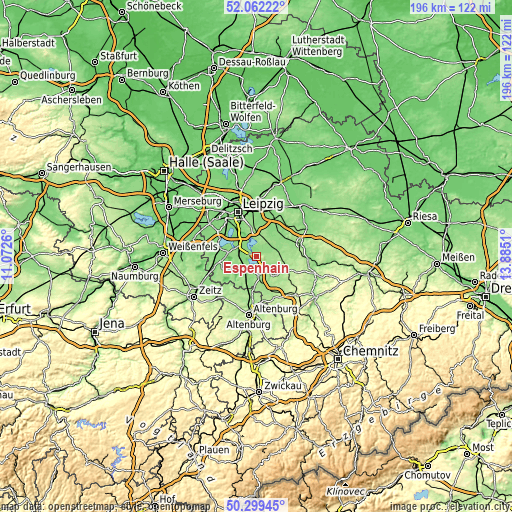 Topographic map of Espenhain