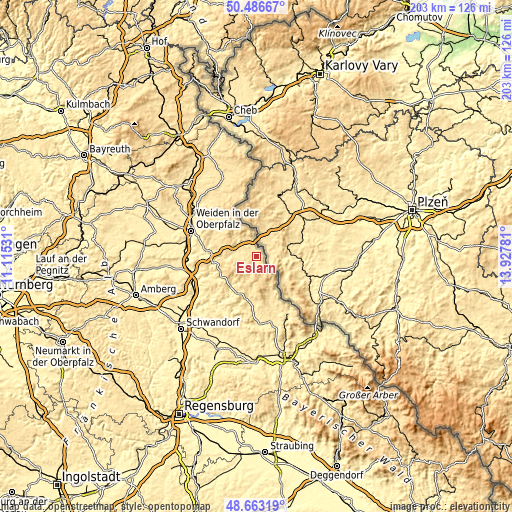 Topographic map of Eslarn