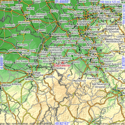 Topographic map of Eschweiler