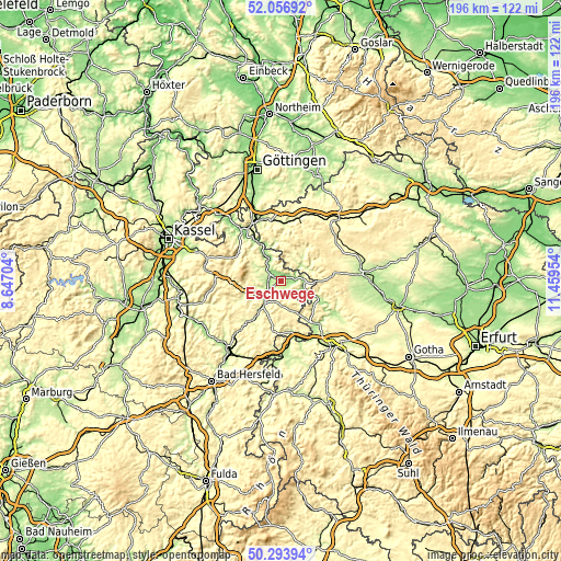 Topographic map of Eschwege