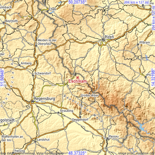 Topographic map of Eschlkam