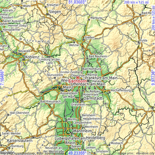 Topographic map of Eschborn