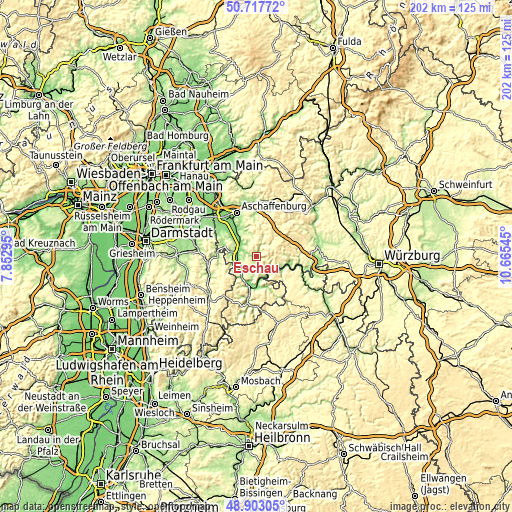 Topographic map of Eschau