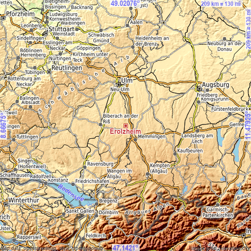 Topographic map of Erolzheim