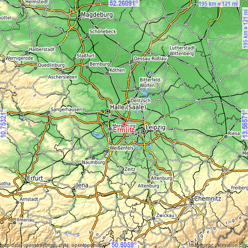 Topographic map of Ermlitz