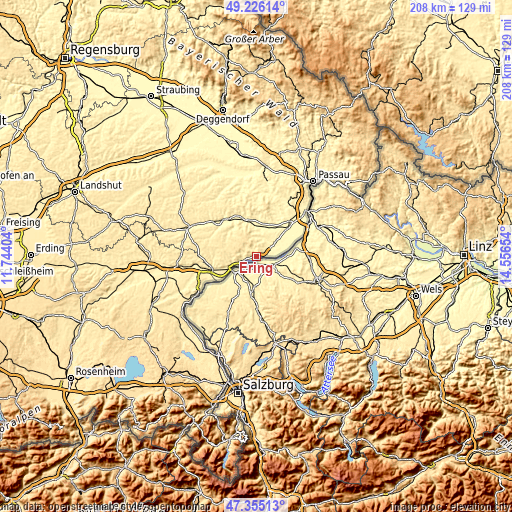 Topographic map of Ering