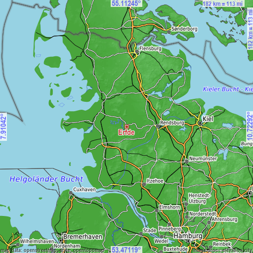 Topographic map of Erfde