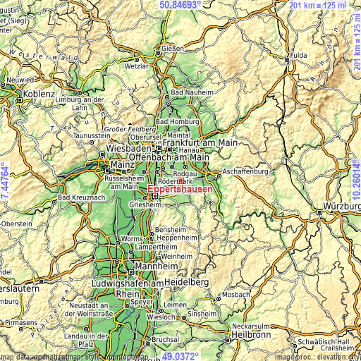 Topographic map of Eppertshausen