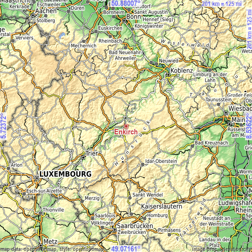 Topographic map of Enkirch