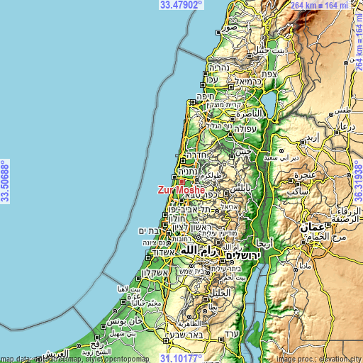 Topographic map of Ẕur Moshe