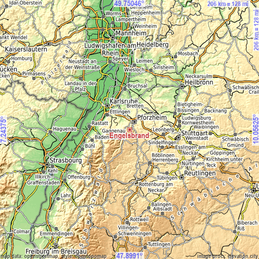 Topographic map of Engelsbrand