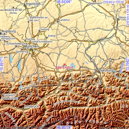 Topographic map of Bad Endorf