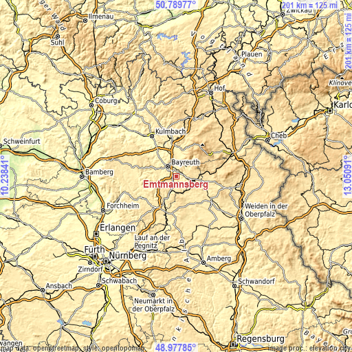 Topographic map of Emtmannsberg
