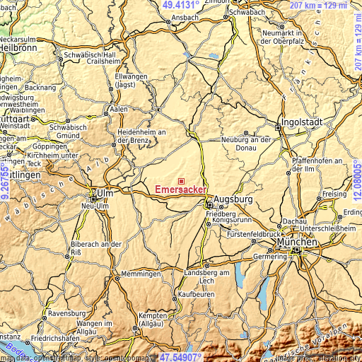 Topographic map of Emersacker