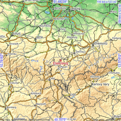 Topographic map of Elsterberg