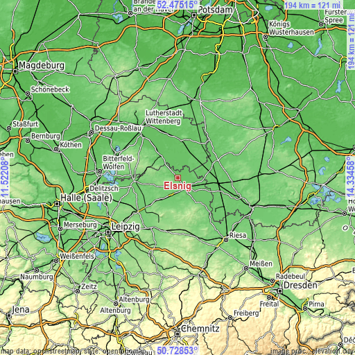 Topographic map of Elsnig