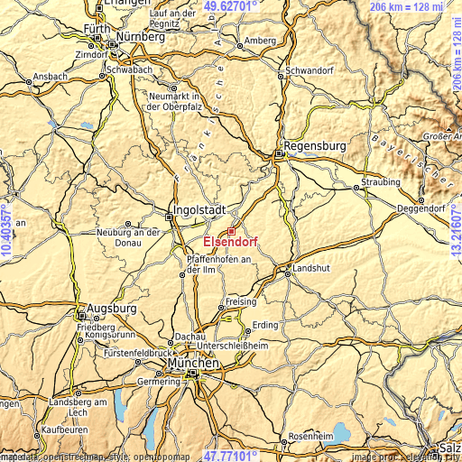 Topographic map of Elsendorf