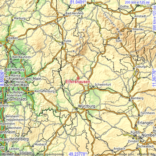 Topographic map of Elfershausen