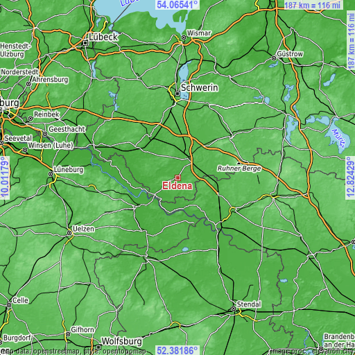 Topographic map of Eldena