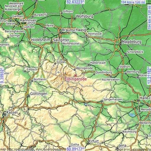 Topographic map of Elbingerode