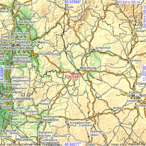 Topographic map of Eisingen