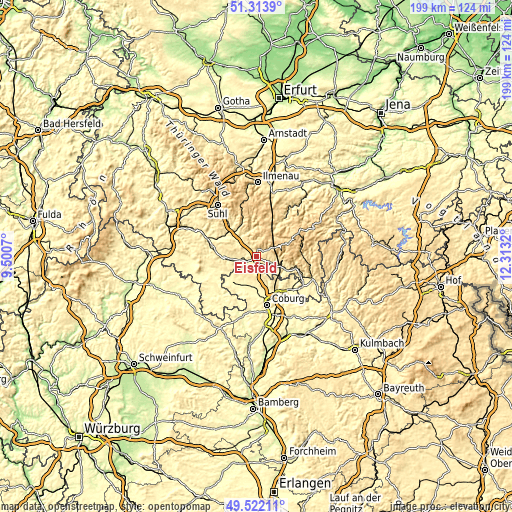 Topographic map of Eisfeld