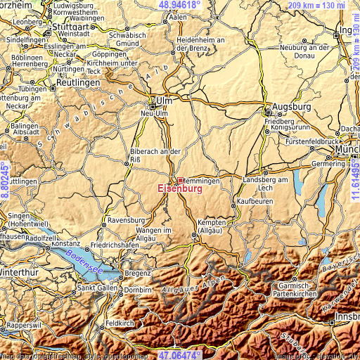 Topographic map of Eisenburg