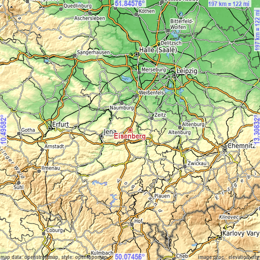 Topographic map of Eisenberg