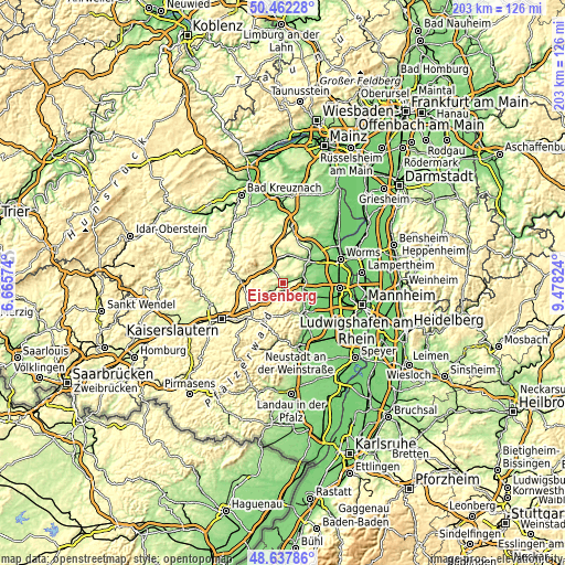 Topographic map of Eisenberg