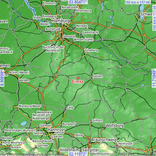 Topographic map of Eimke