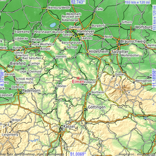 Topographic map of Eimen