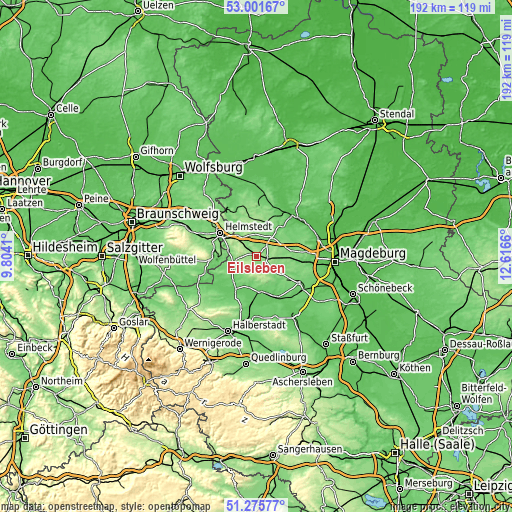 Topographic map of Eilsleben