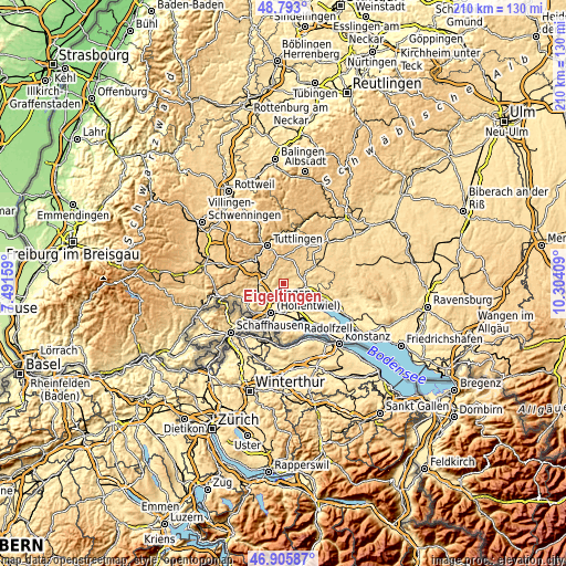 Topographic map of Eigeltingen