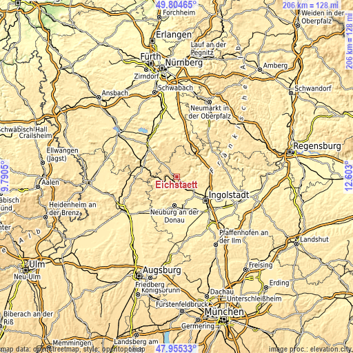 Topographic map of Eichstätt