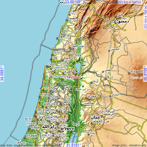 Topographic map of Yavne’el