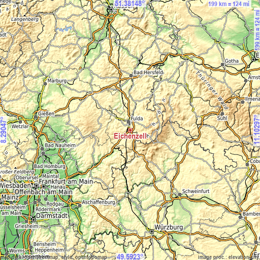 Topographic map of Eichenzell